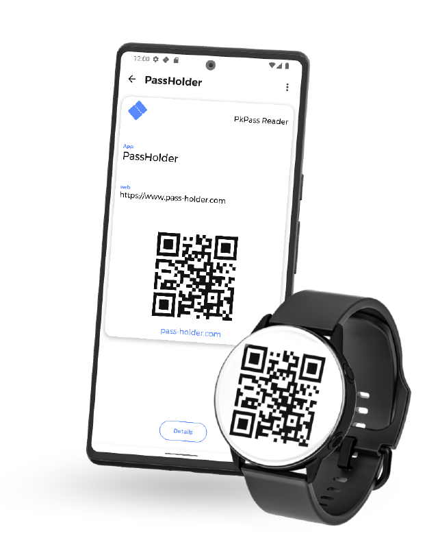 PassHolder app running on phone and watch overlay